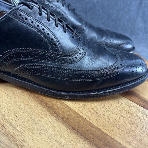 Allen Edmonds Lloyd Shoes Mens 9AA Black Leather Wingtip Lace Up Dress Shoe main image 13